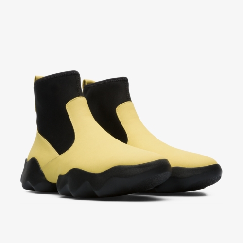 Camper Dub Womens Sneakers US-92057 Black / Yellow Sale